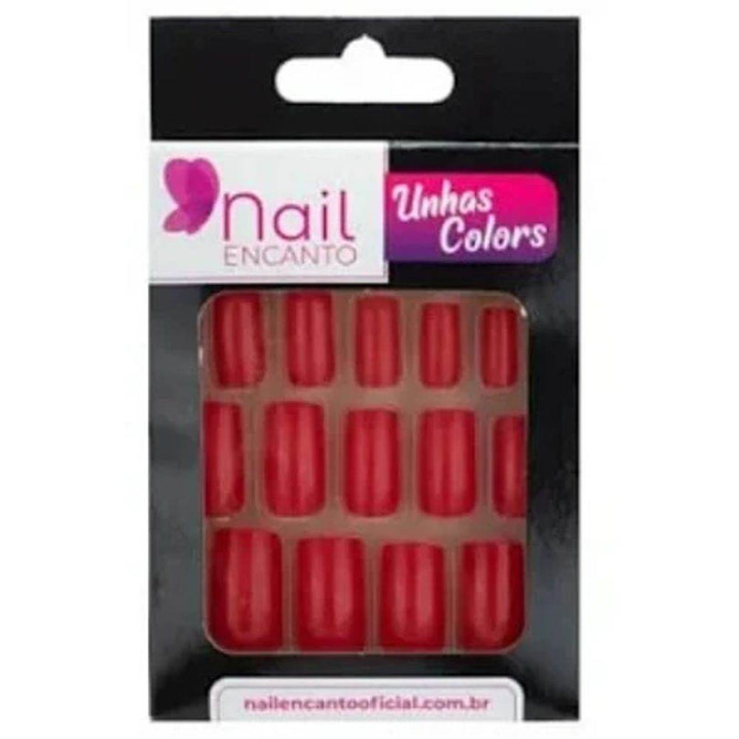 Unhas Fhaces Nail Encanto Colors Vermelho Curta - 24 Unidades - Drogaria Poupa Centro