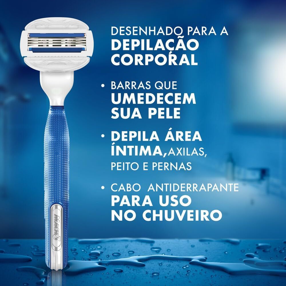 Gillette Mach3 Corpo Aparelho de Depilação Corporal com Barras Umectantes 1 Ud
