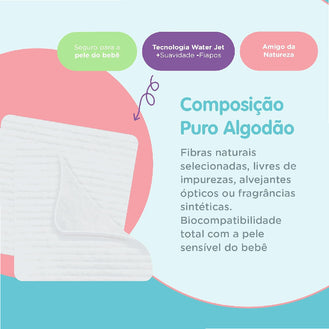 Algodão Quadrado QuadryBaby Lolly Bebê e Skincare 50 Un.
