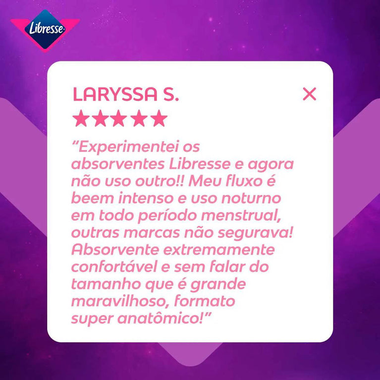 Absorvente Noturno Libresse Boa Noite Suave com Abas 8 unidades
