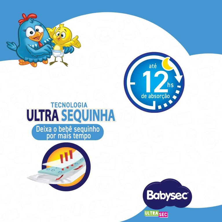 Fralda Babysec Ultrasec Galinha Pintadinha Mega P 42 unidades