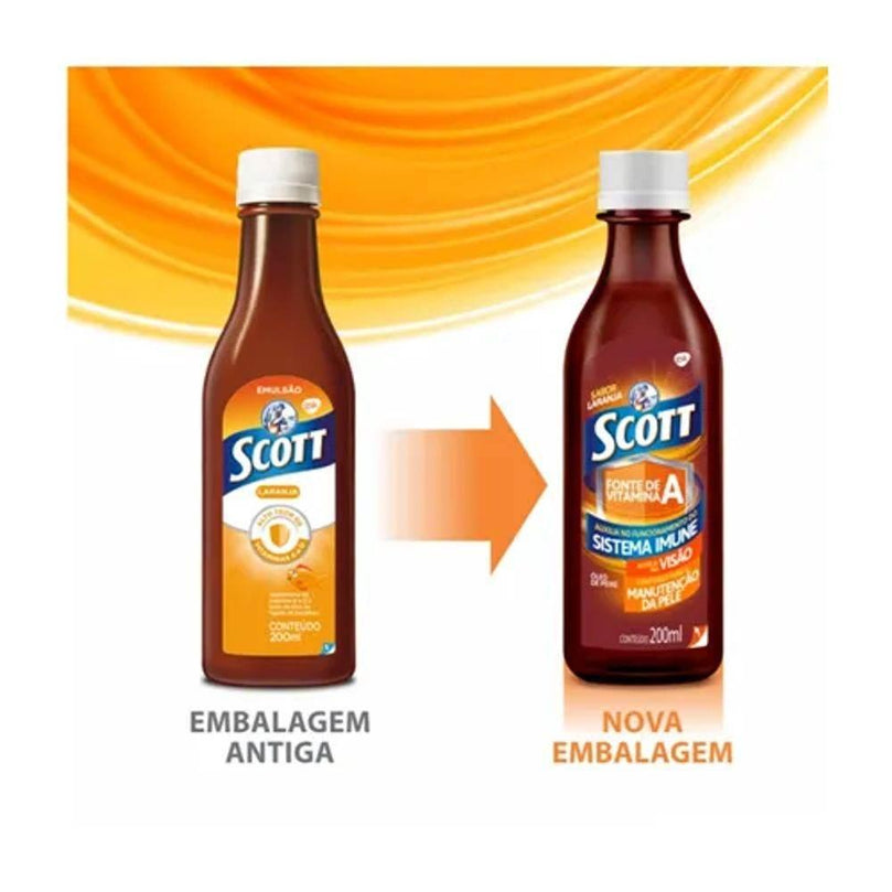 Emulsão Scott Laranja 200ml - Drogaria Poupa Centro