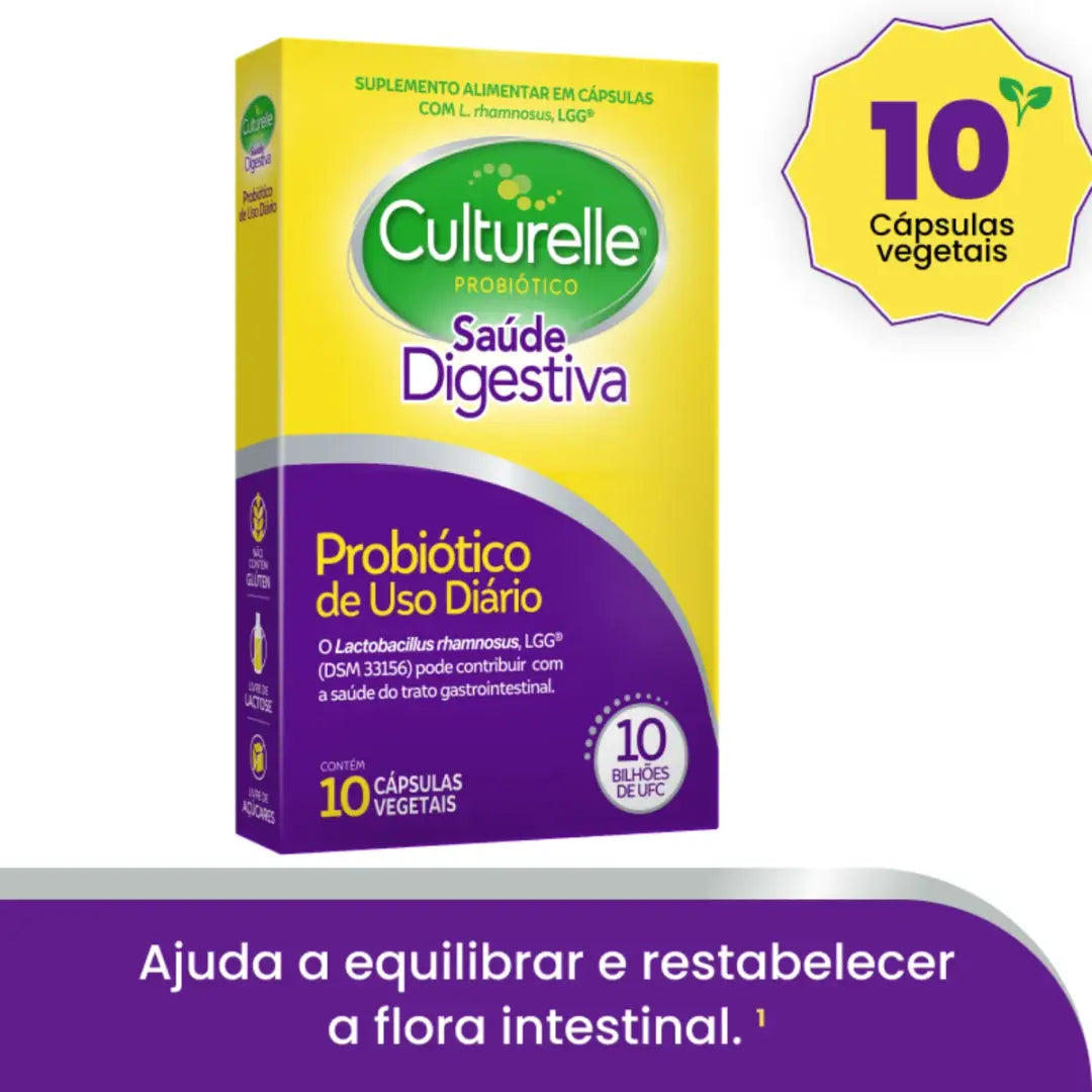 Culturelle Probiótico Saúde Digestiva Com 10 Cápsulas