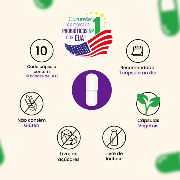 Culturelle Probiótico Saúde Digestiva Com 10 Cápsulas