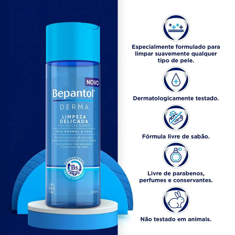 Gel de Limpeza Facial Bepantol Derma 200ml