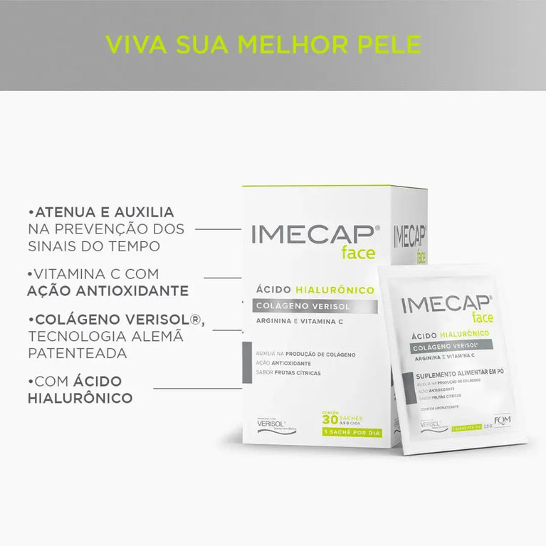 Suplemento Alimentar Imecap Face Colágeno 30 sachês