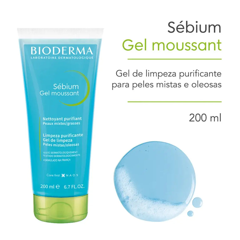 Gel de Limpeza Bioderma Sébium Gel Moussant Antioleosidade 204g