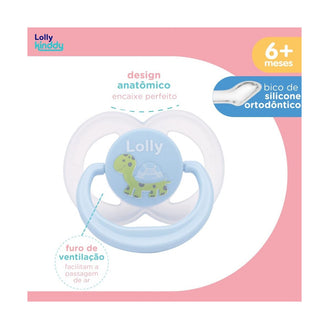 Chupeta Lolly Color Silicone Azul Tam 2