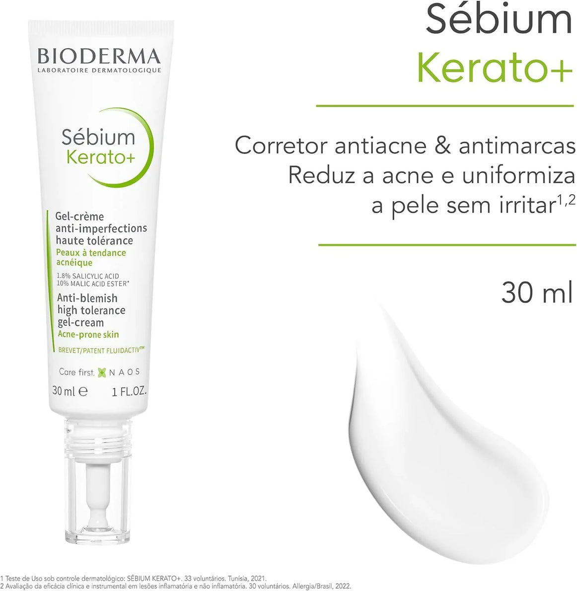 Gel Creme Antiacne Sebium Kerato+ 30ml Bioderma Momento De Aplicação Dia/noite Tipo De Pele Oleosa - Drogaria Poupa Centro