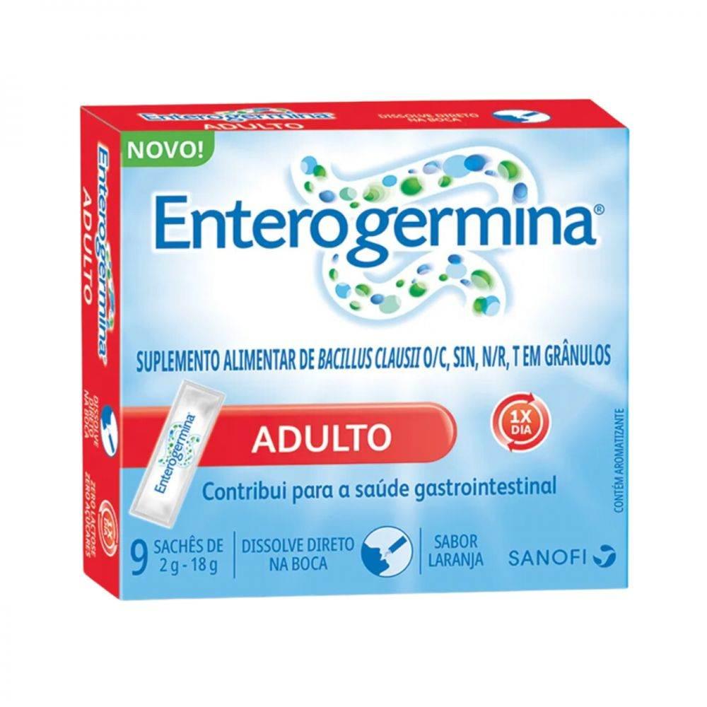Probiótico Enterogermina Adulto Sabor Laranja - 9 sachês - Drogaria Poupa Centro