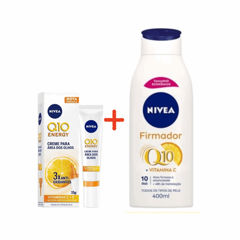 Kit Loção Hid Firmadora Nivea Body Q10 400ml + Q10 Olhos 15g