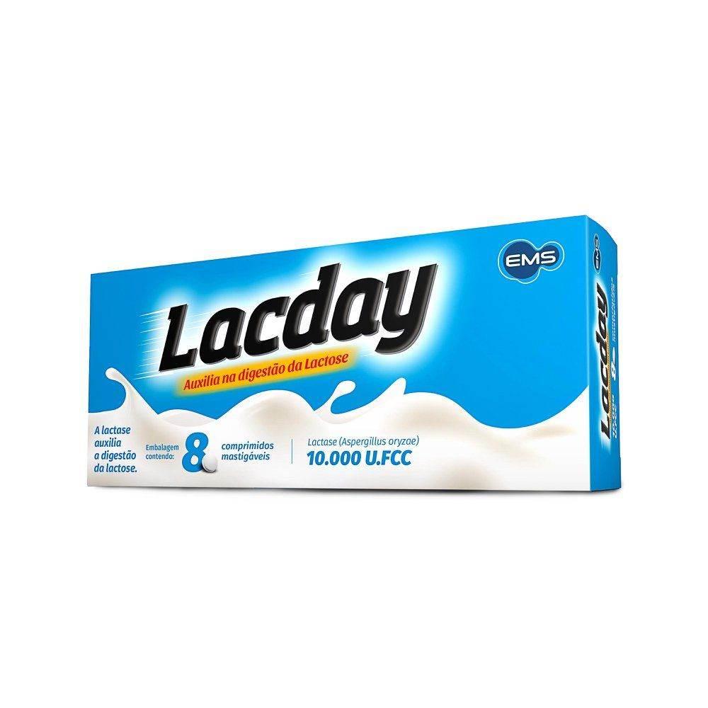 Lacday 10.000 U.FCC Lactase 8 Comprimidos - Drogaria Poupa Centro