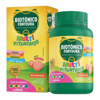 Biotônico Fontoura Morango Infantil 60 Comprimidos - Drogaria Poupa Centro