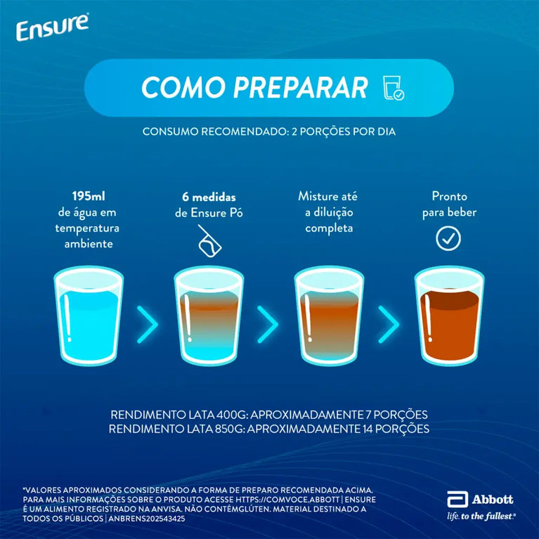Leite Ensure Chocolate 400g