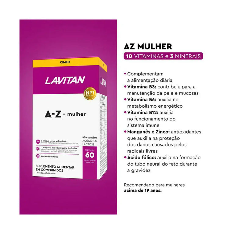 Lavitan A-Z Mulher 60 Comprimidos