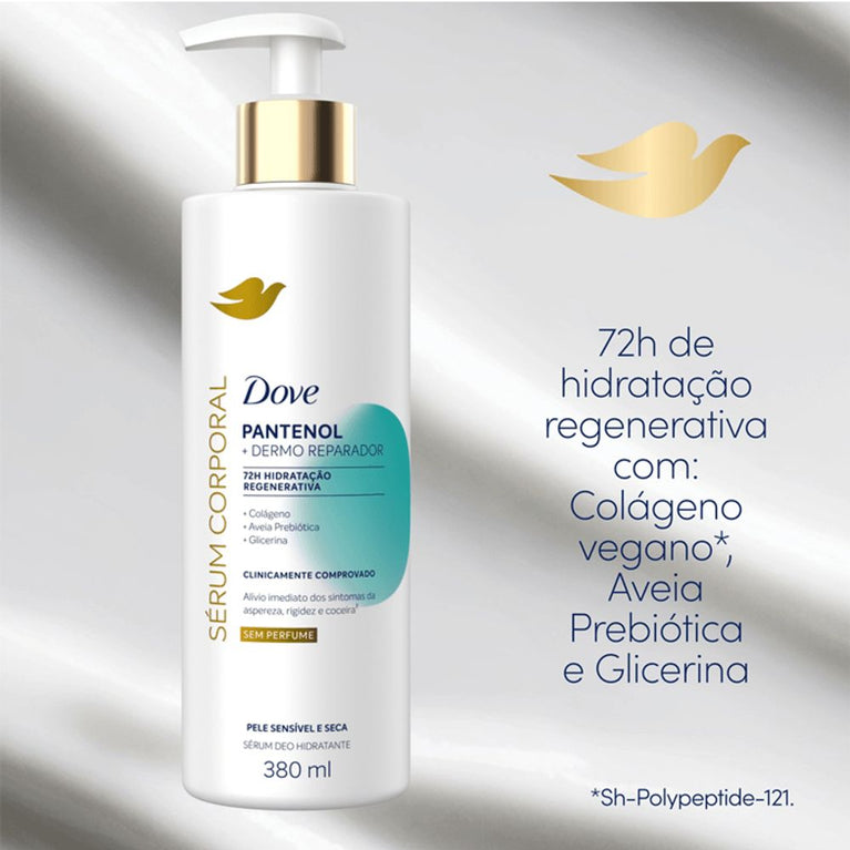 Sérum Corporal Dove Pantenol + Dermo Reparador (Sem Perfume) 380ml