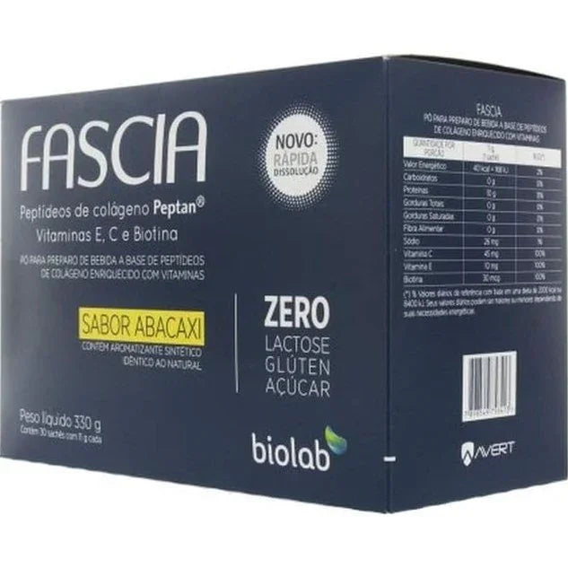 Fascia Sabor Abacaxi – Suplemento com Colágeno Hidrolisado e Vitaminas – 30 Sachês - Drogaria Poupa Centro