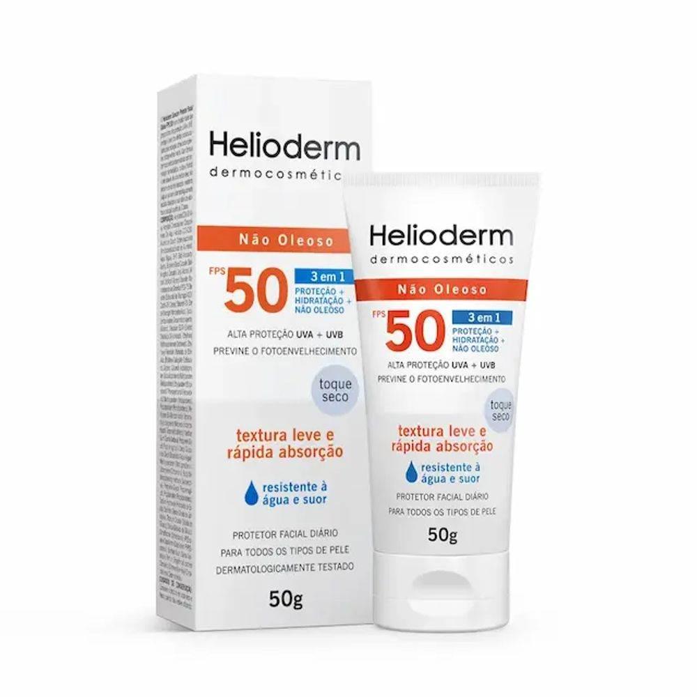 Protetor Solar Facial Helioderm Suncare FPS 50 Com 50g - Drogaria Poupa Centro