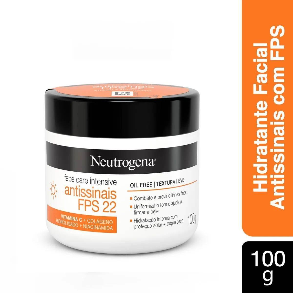 Creme facial Neutrogena Face Care Antissinais FPS 22 100G - Drogaria Poupa Centro