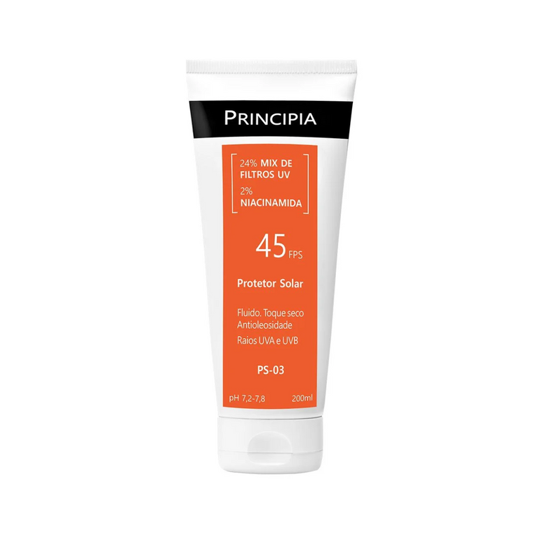 Protetor Solar Corporal Principia 24% Mix de Filtros UV + 2% Niacinamida FPS 45 PS-03 com 200ml