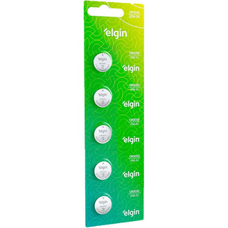 Bateria de Lítio CR2032 Elgin 3V Cartela com 5 unidades