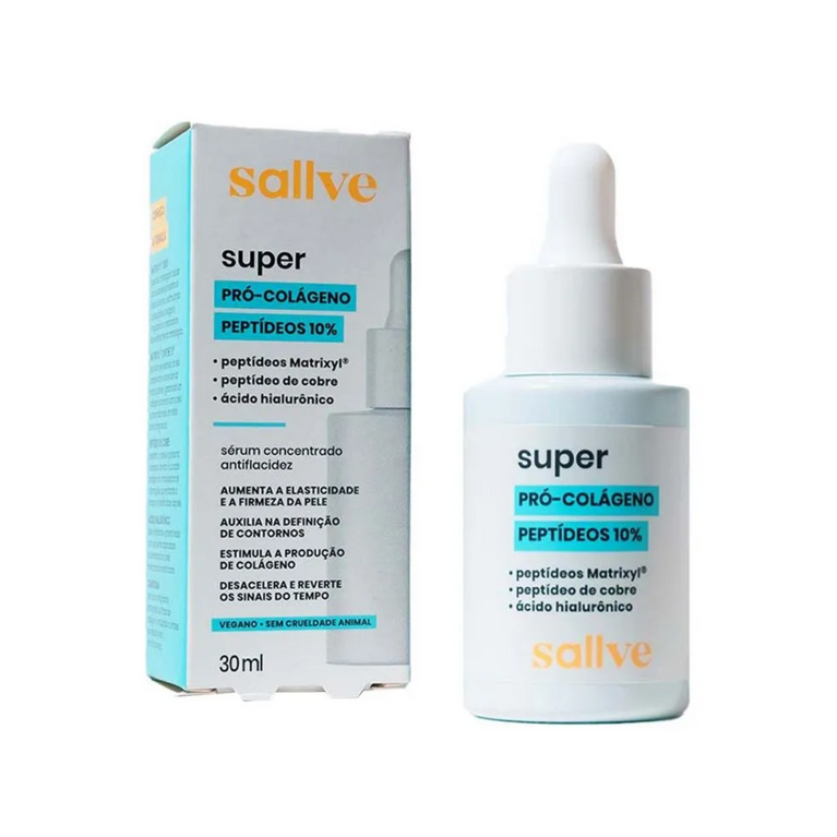 Sérum Facial Super Pró‑Colágeno 10% Peptídeos Sallve – 30 ml