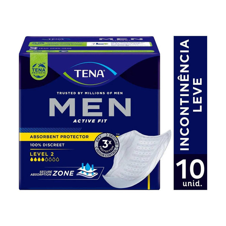 Absorvente Protetor Masculino Tena Men Active Fit 10 unidades