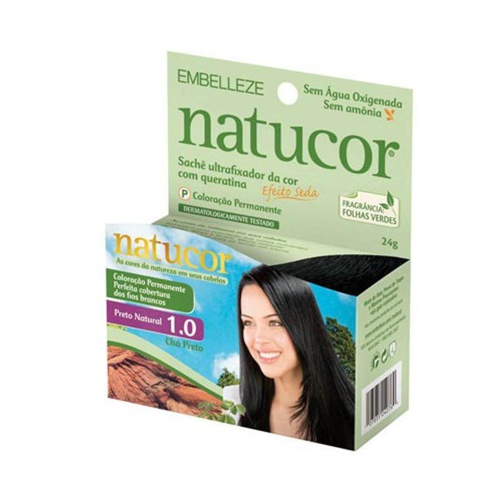 Tintura de Cabelo Natucor Vegana Nº1.0 Preto Natural - 12G - Drogaria Poupa Centro