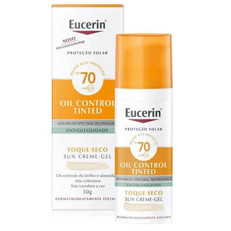 Protetor Solar Facial FPS70 Eucerin Sun Oil Control Tinted Claro 50G - Drogaria Poupa Centro
