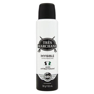 Desodorante MasculinoTres Marchand Aerosol Invisible 48h 150ml - Drogaria Poupa Centro