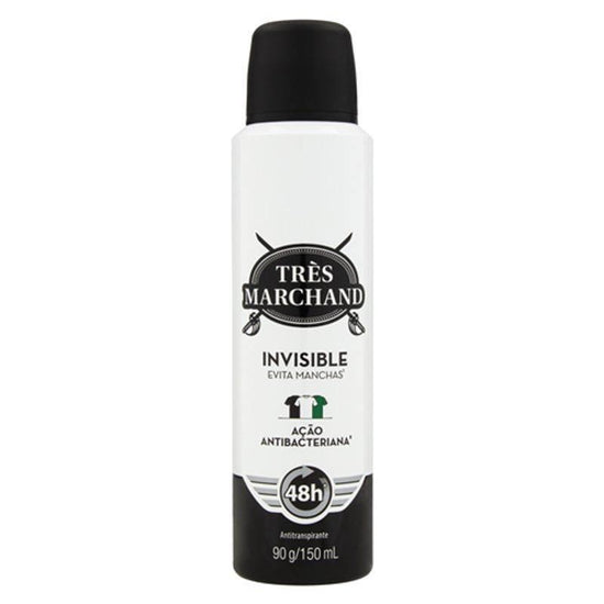 Desodorante MasculinoTres Marchand Aerosol Invisible 48h 150ml - Drogaria Poupa Centro