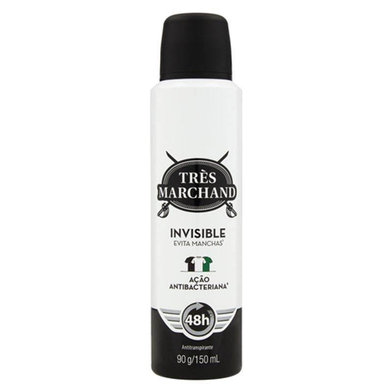 Desodorante MasculinoTres Marchand Aerosol Invisible 48h 150ml - Drogaria Poupa Centro