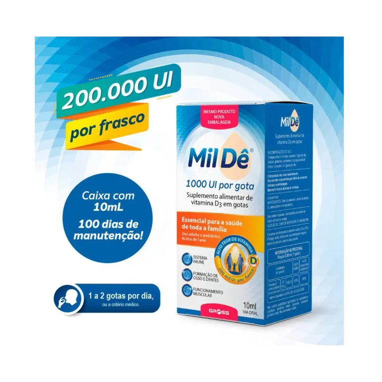 MilDê Vitamina D Gotas 1.000UI 10ml