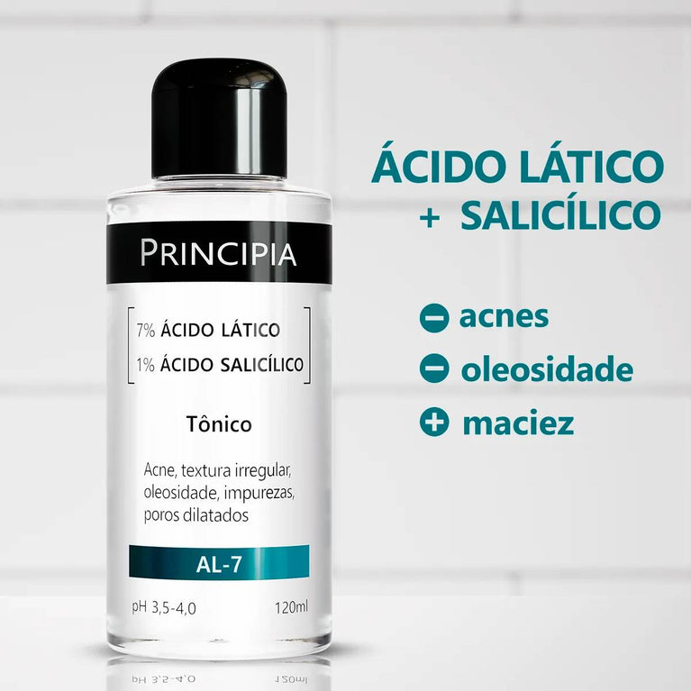 Tônico Principia AL-7 - 7% Ácido Lático + 1% Ácido Salicílico 120ml