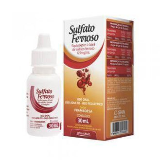 Sulfato Ferroso Gotas Framboesa Arte Nativa 125mg 30ml - Drogaria Poupa Centro