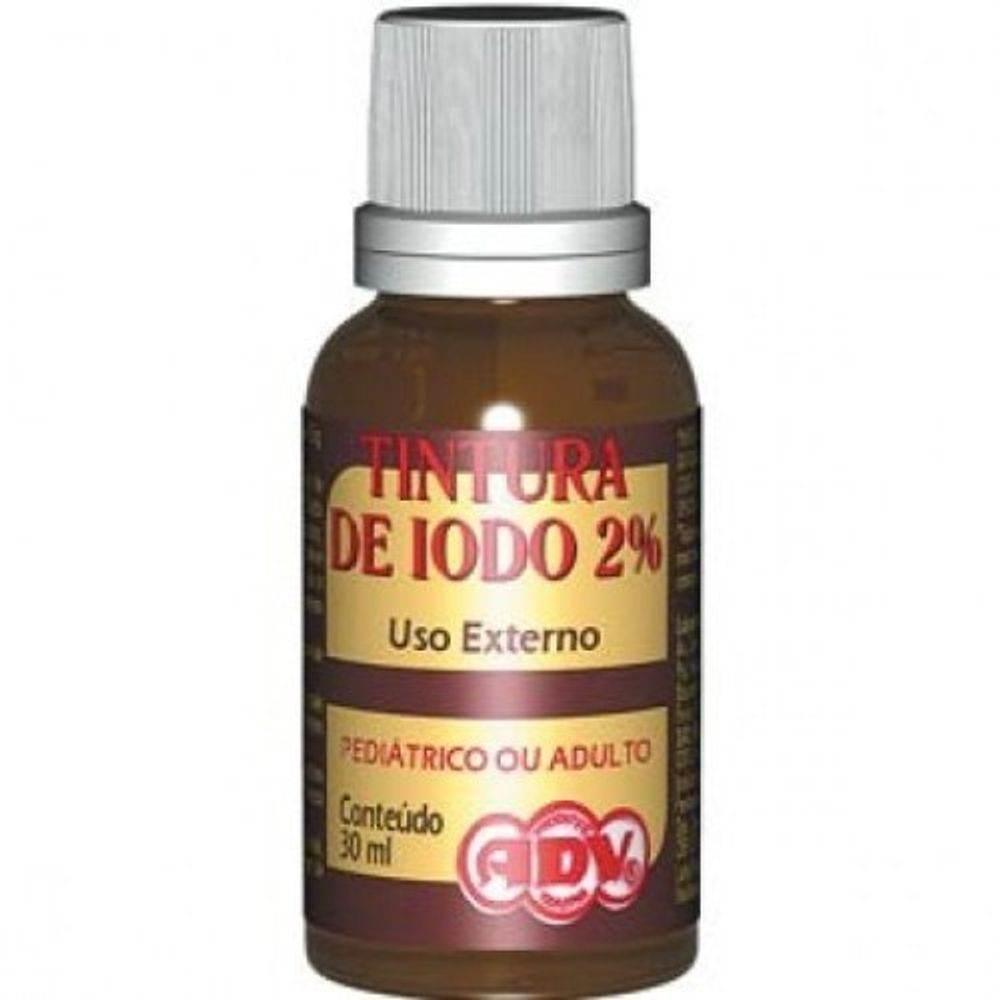 Tintura de Iodo 2% ADV Farma 2%-Frasco Com 30Ml De Solução Dermatológica - Drogaria Poupa Centro