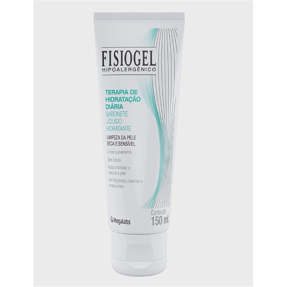 Sabonete líquido hidratante facial fisiogel pele seca e sensível com 150ml