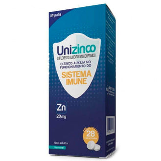 Unizinco 20Mg - 28 Comprimidos - Drogaria Poupa Centro