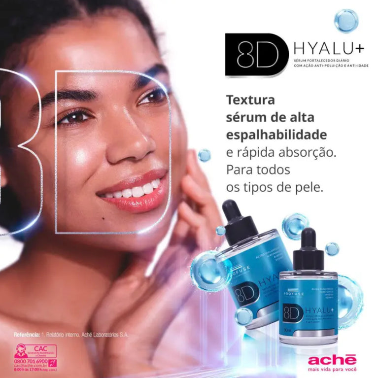 Kit Sérum Facial Fortalecedor Profuse 8D Hyalu+ Anti-idade 50ml + 30ml