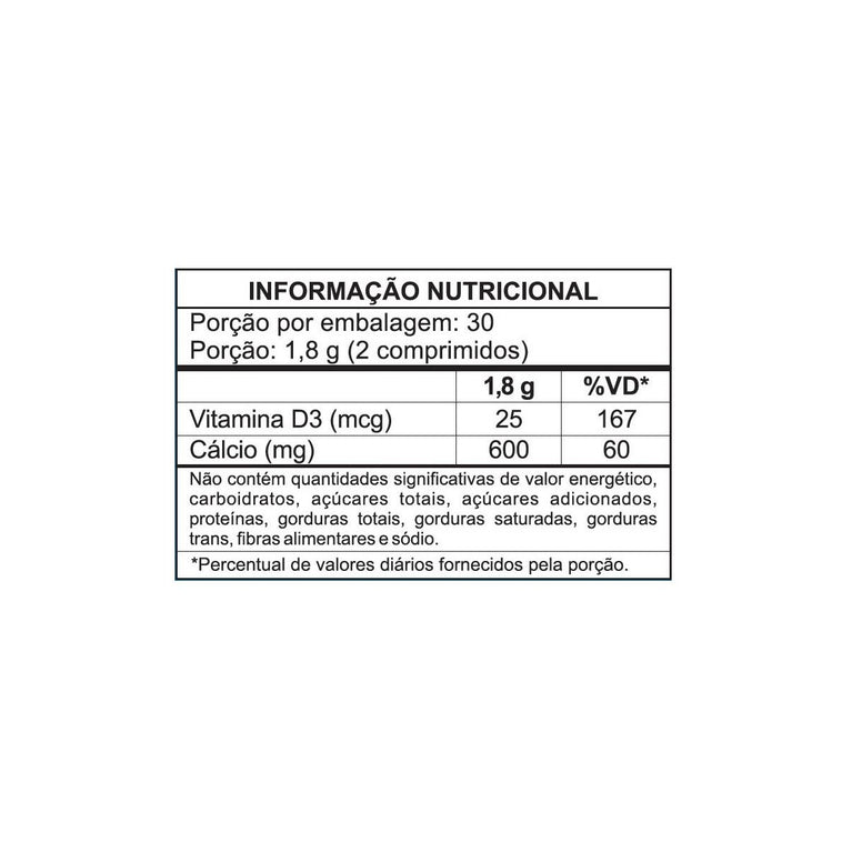 Calsid-D Cálcio 600mg com Vitamina D3 1000UI 60 Comprimidos