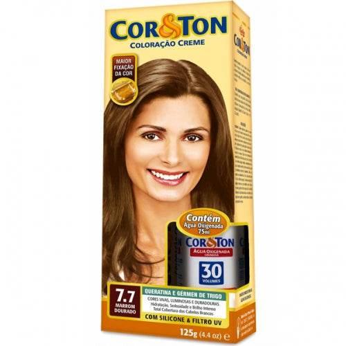 Tint Cor&Ton 50G 7.7 Marrom/Dourado - Drogaria Poupa Centro