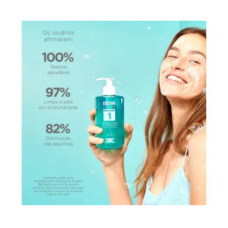 Sabonete Líquido Facial Isdin Oily Skin Acniben 1 Antioleosidade em Gel 416g VALIDADE 30/09/2026