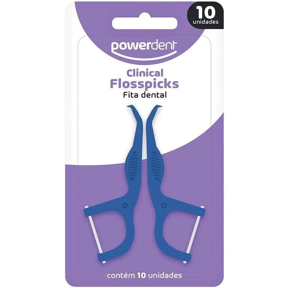 Fita Dental Powerdent Clinical Flosspicks 10Un