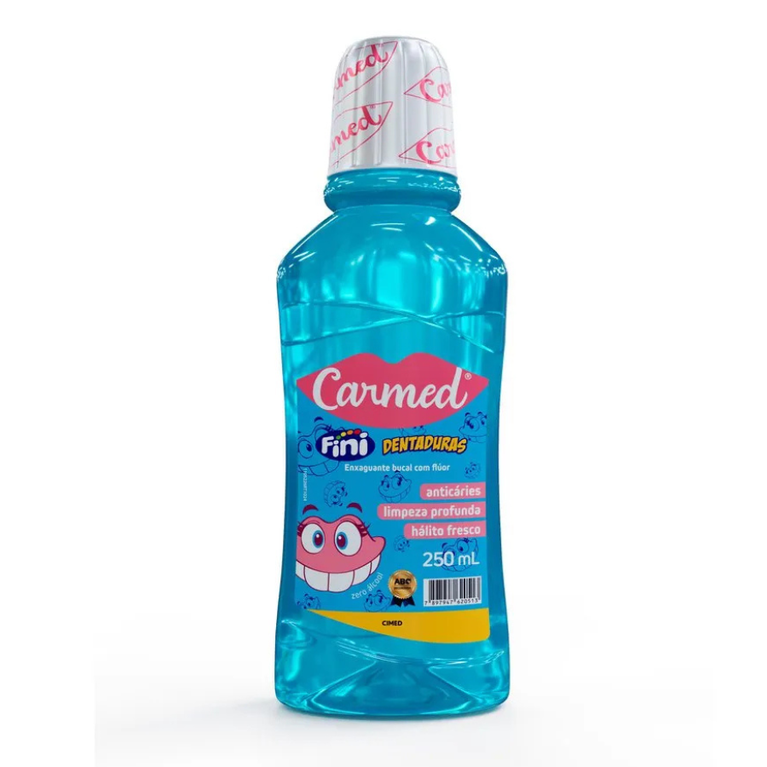 Kit Carmed Fini Dentaduras Enxaguante Bucal 250ml + Gel Dental com Flúor 70g
