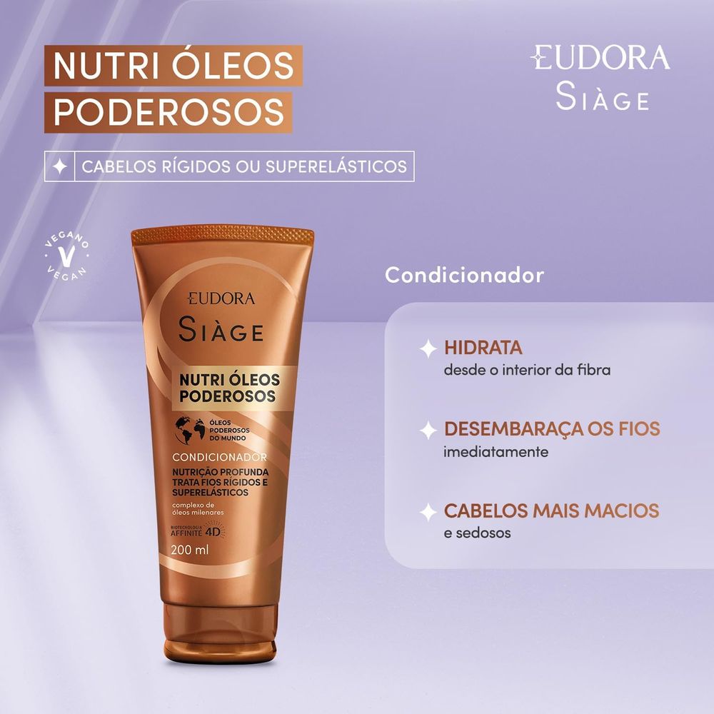 Eudora Siage Condicionador Nutri Oleos Poderosos 200Ml