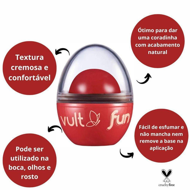 Vult Blush Fun Cereja Coradinha 3 em 1