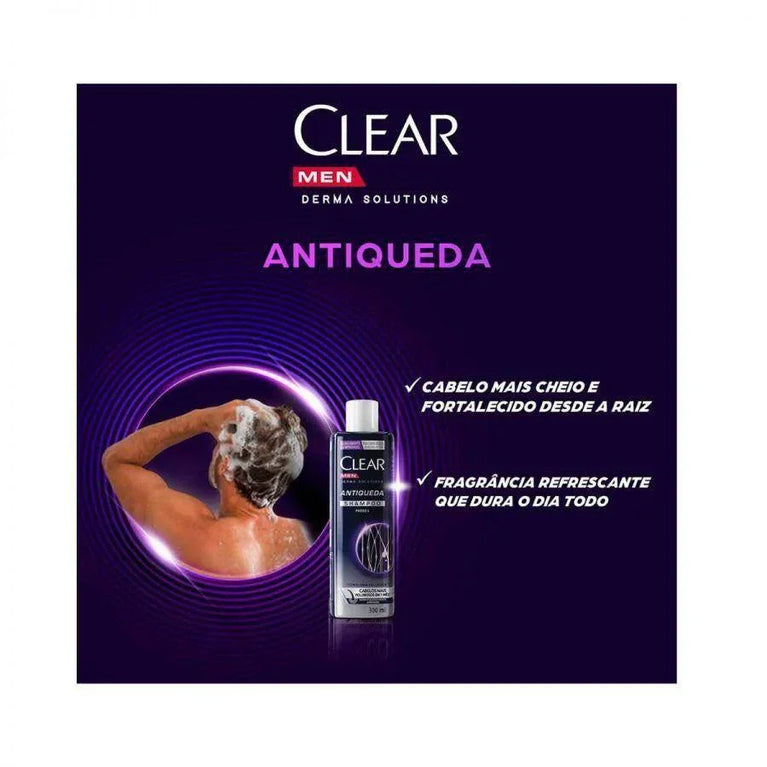 Shampoo Clear Men Antiqueda 300ml - Drogaria Poupa Centro