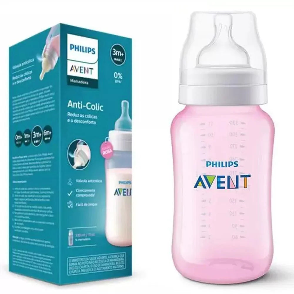 Mamadeira Avent 330ml Anticólica 3.0 Rosa
