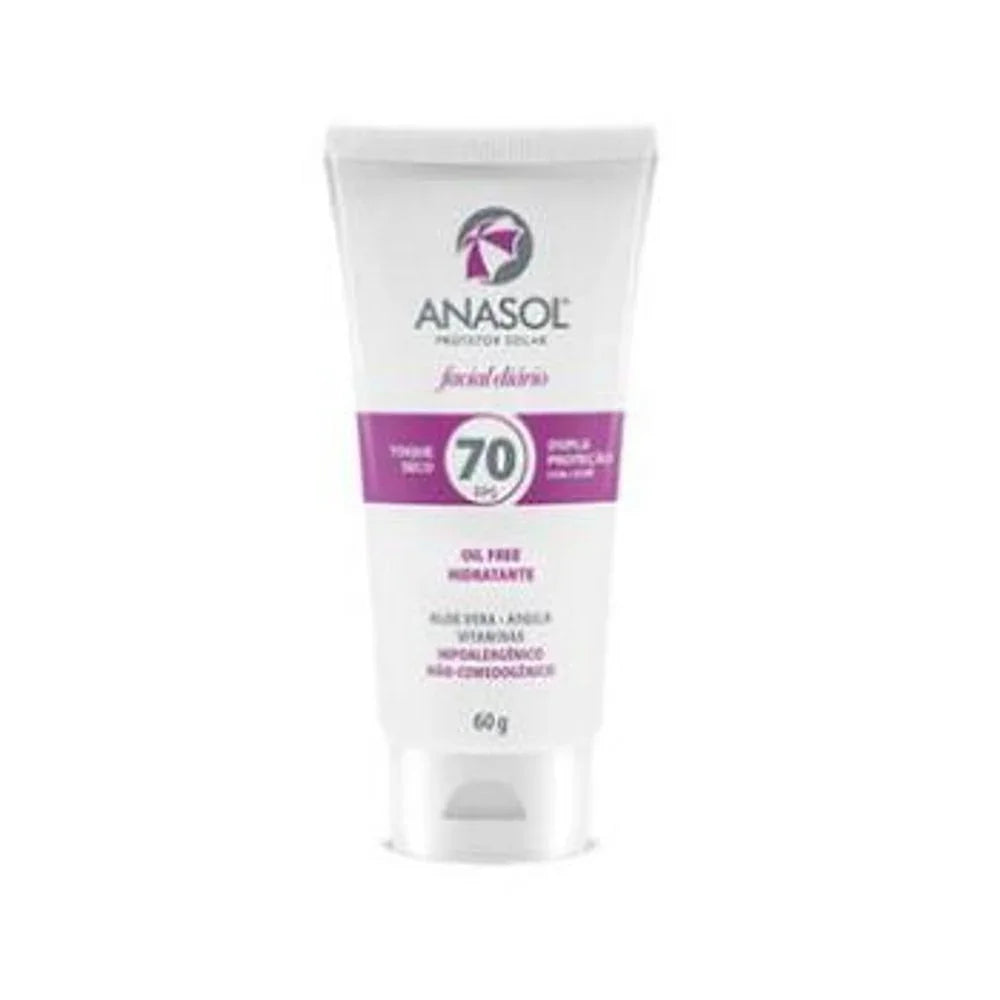 Protetor Solar Facial Anasol Toque Seco FPS 70 - 60g