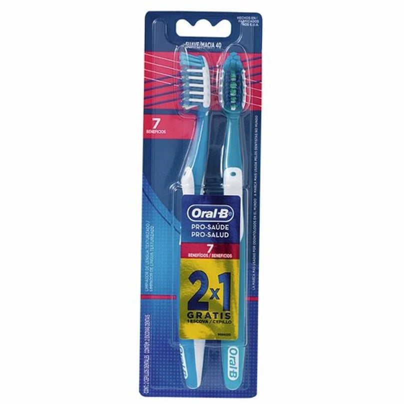 Escova Dental Oral-B Pro-Saúde 7 Benefícios Leve 2 Pague 1 - Drogaria Poupa Centro